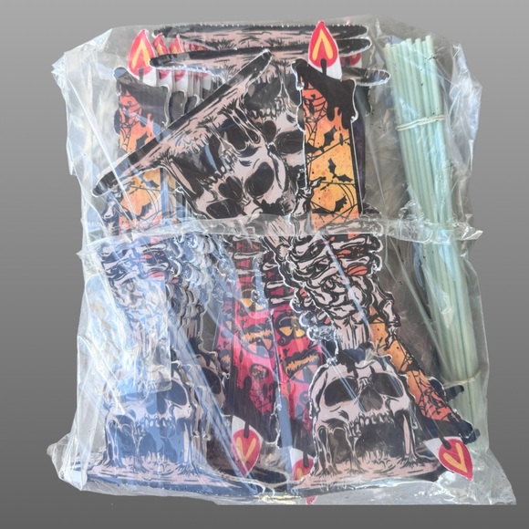 🎃*NWT* 16pc Cardboard Skeleton Yard Sign w/ LED Fairy Lights - Picture 2 of 2